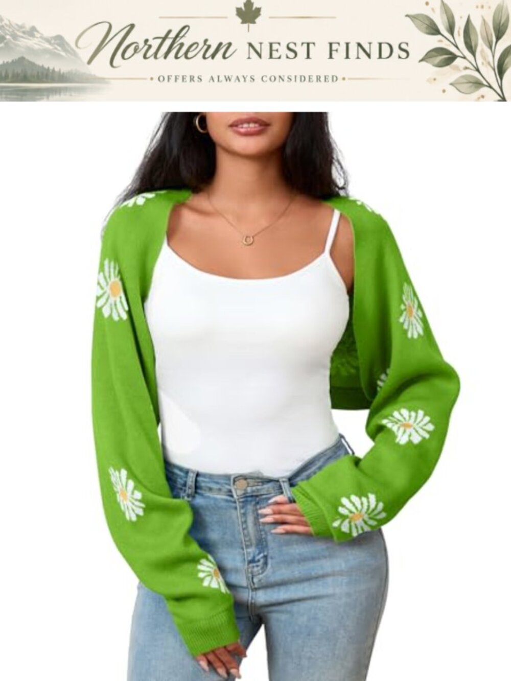 Womens Long Sleeve Floral Knit Shrug Open Front Crop Cardigan Bolero